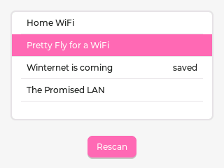 WiFi Settings Screenshot