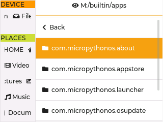 MicroPythonOS FileManager