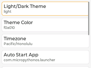 MicroPythonOS Settings app